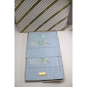 JC Penney Mr Mrs Pillowcase Set in Box Vintage Pillow Case 88709 Percale Penneys